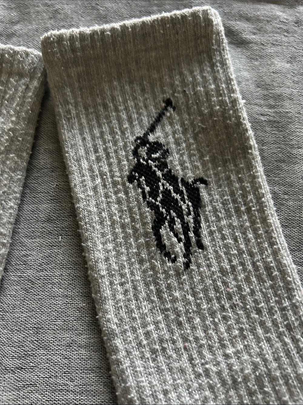 Polo by Ralph Lauren Gray Crew Socks with Navy Pony